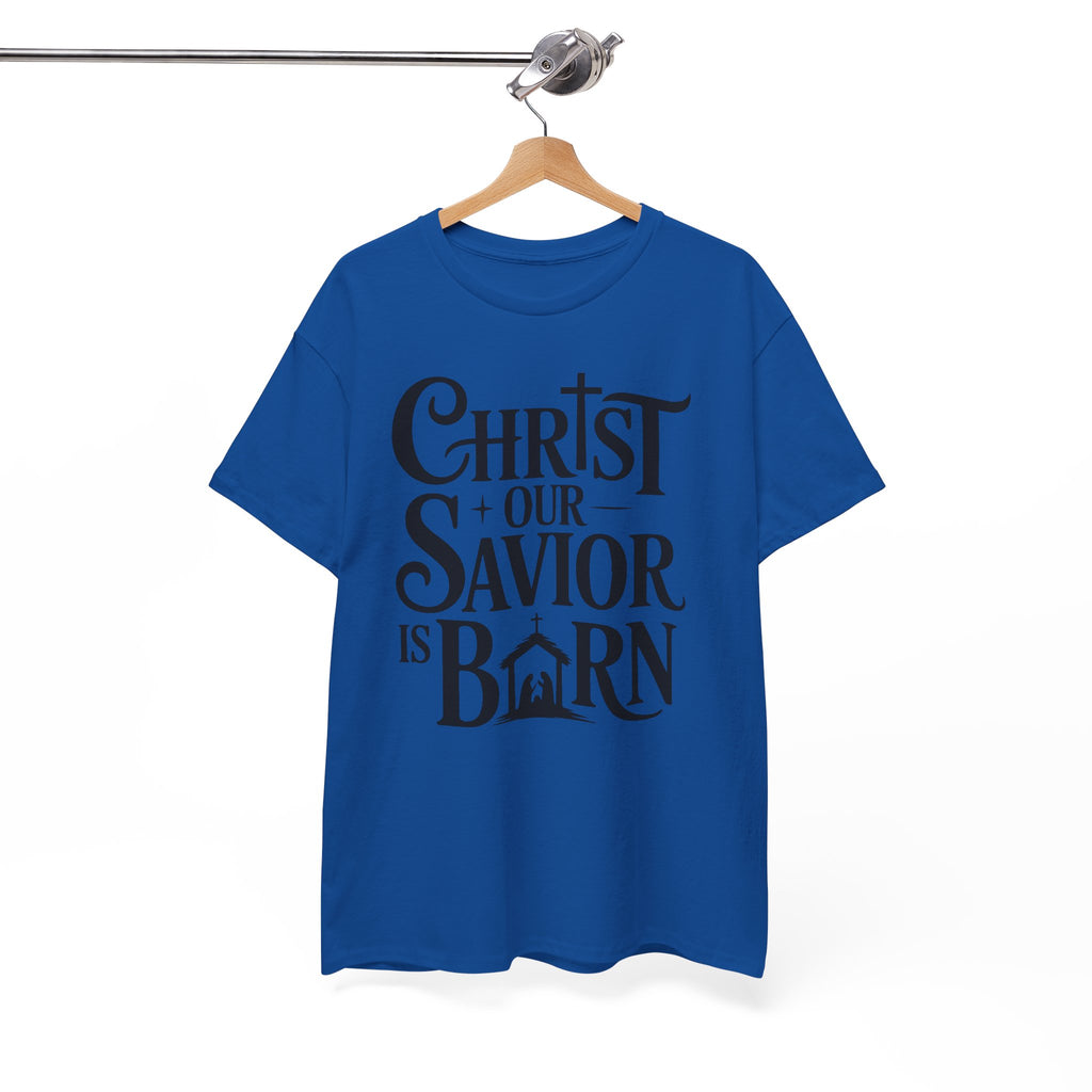 Christ Our Savior Is Born Tee — Nativity Christmas Crewneck