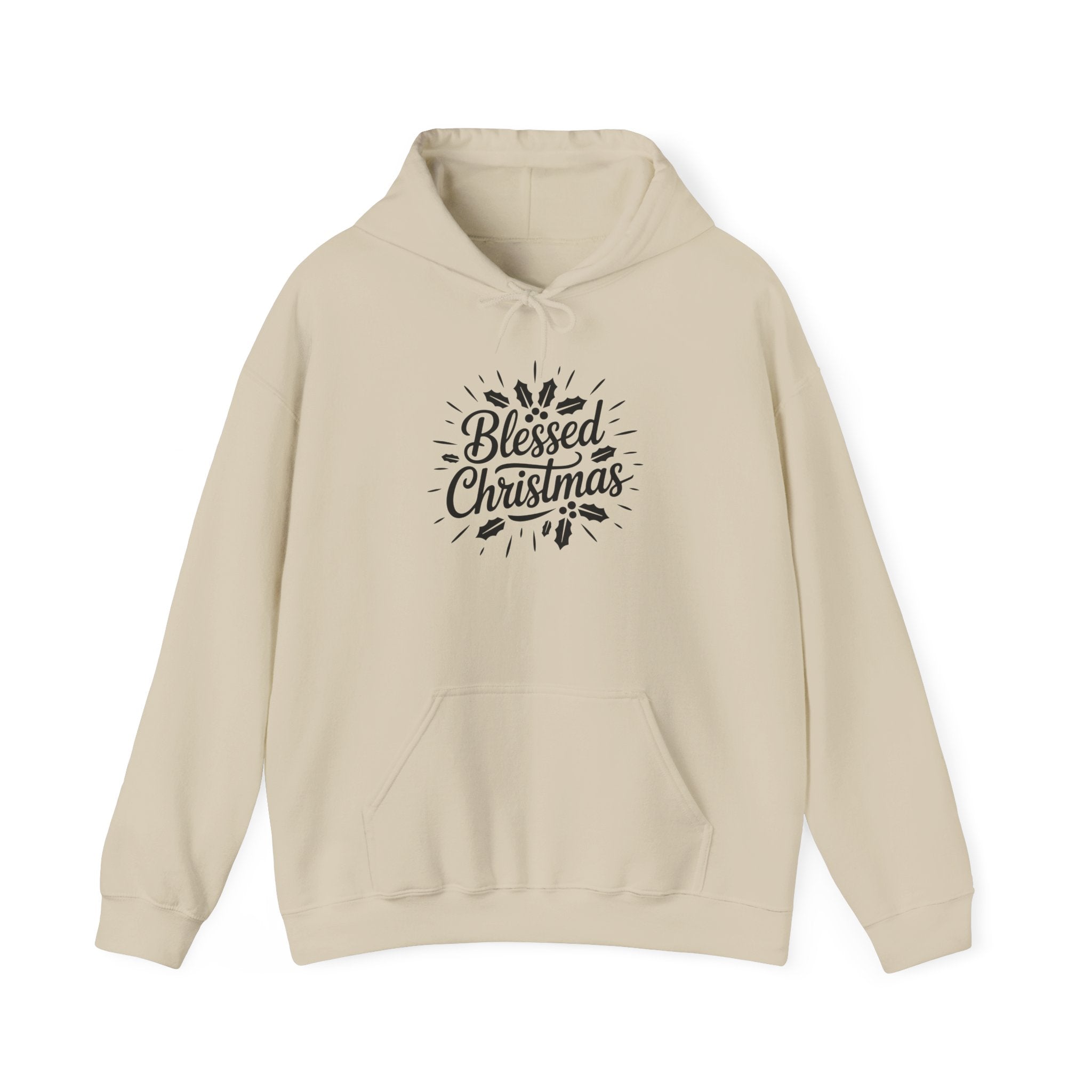 Blessed Christmas Hoodie — Hand‑Lettered Botanical Holiday Sweatshirt