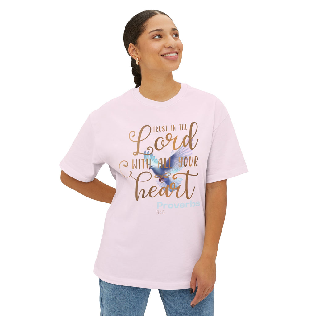 Trust in the Lord with All Your Heart Oversized Boxy Unisex Cotton Top T-Shirt
