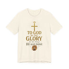 Men's Faith-Inspired Short Sleeve  Lion Tee: 'To God Be the Glory