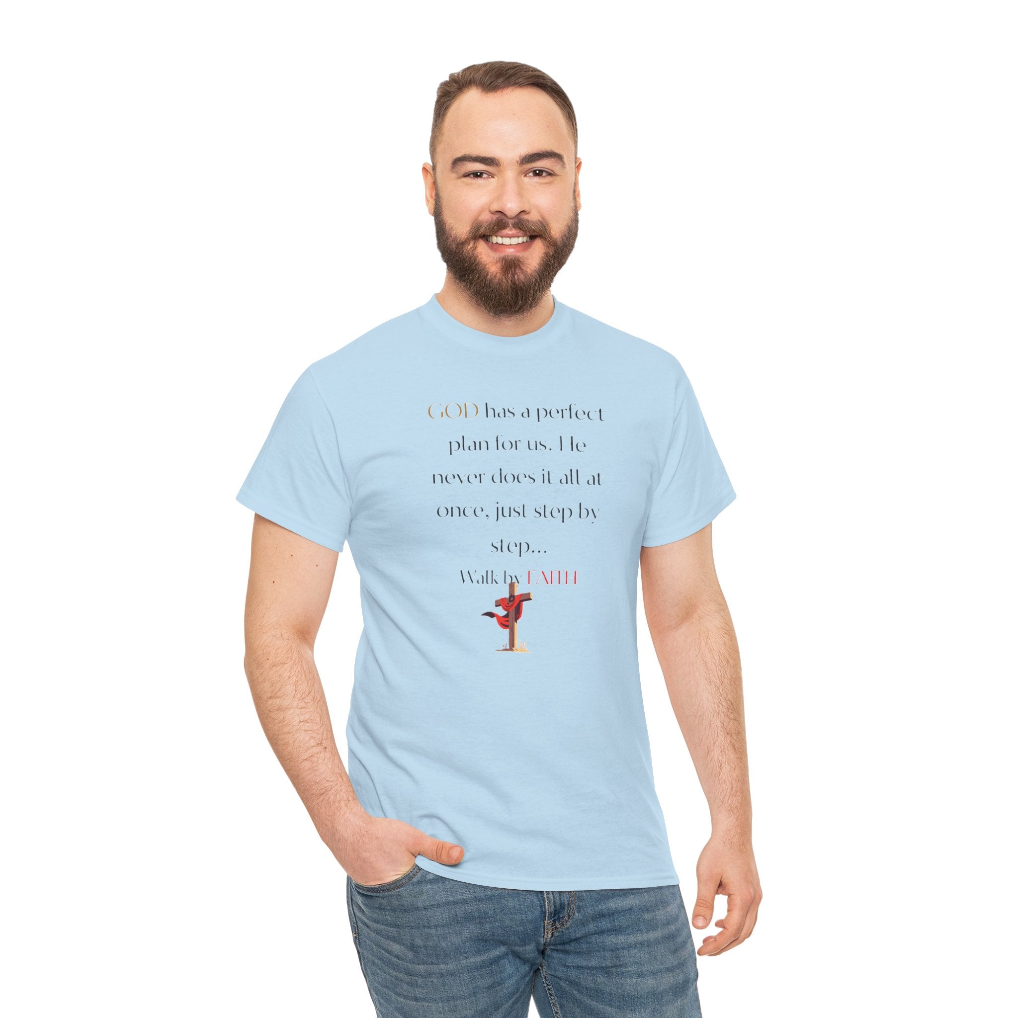 Walk by Faith Motivational Unisex Cotton Shirt