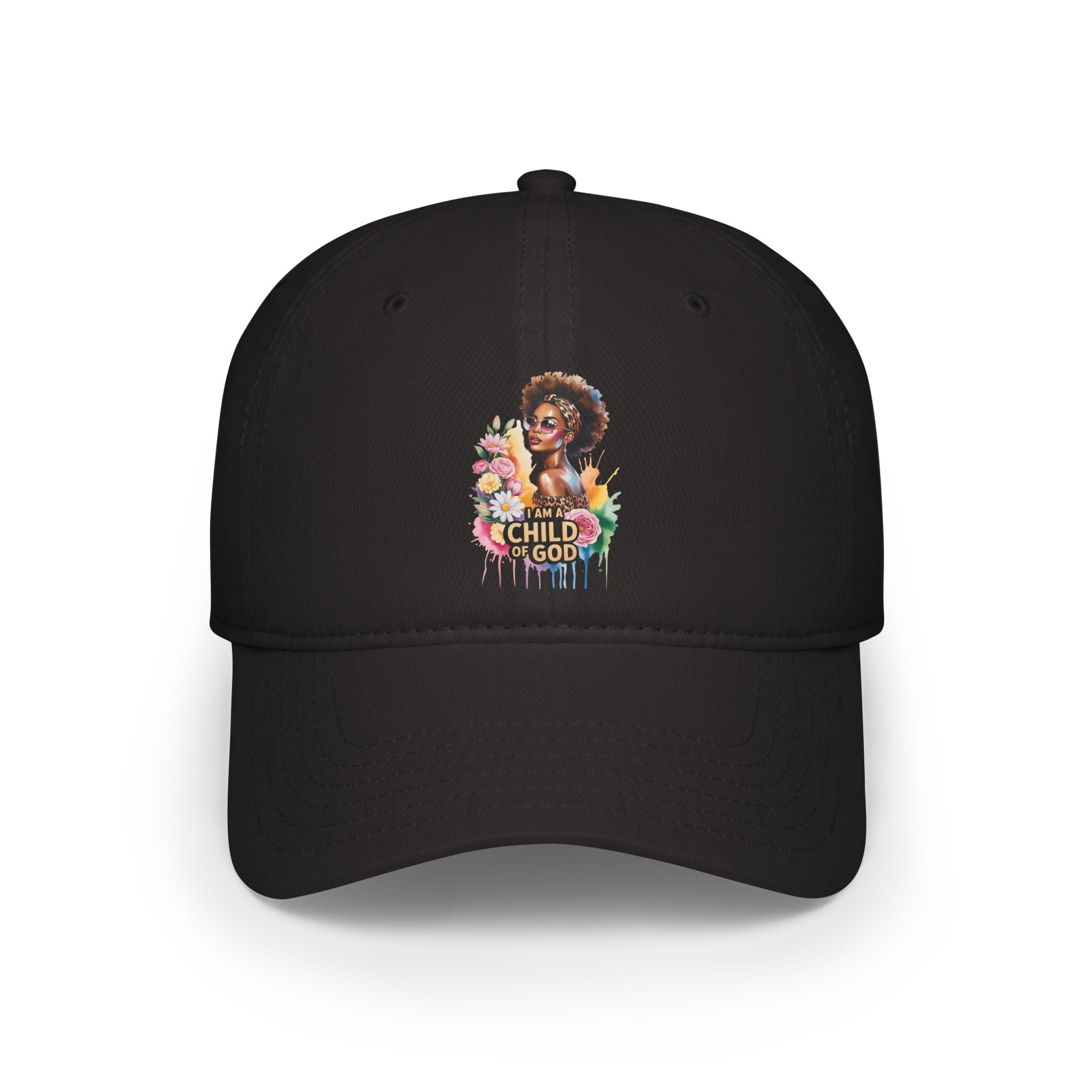 Floral I am a Child of God Baseball Cap