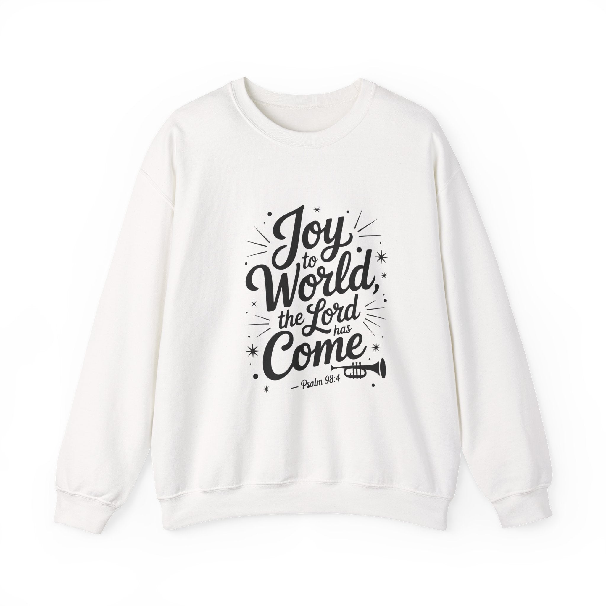 Joy to the World Crewneck Sweatshirt — Hand‑Lettered Faith Holiday Sweater
