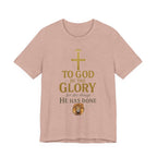 Men's Faith-Inspired Short Sleeve  Lion Tee: 'To God Be the Glory